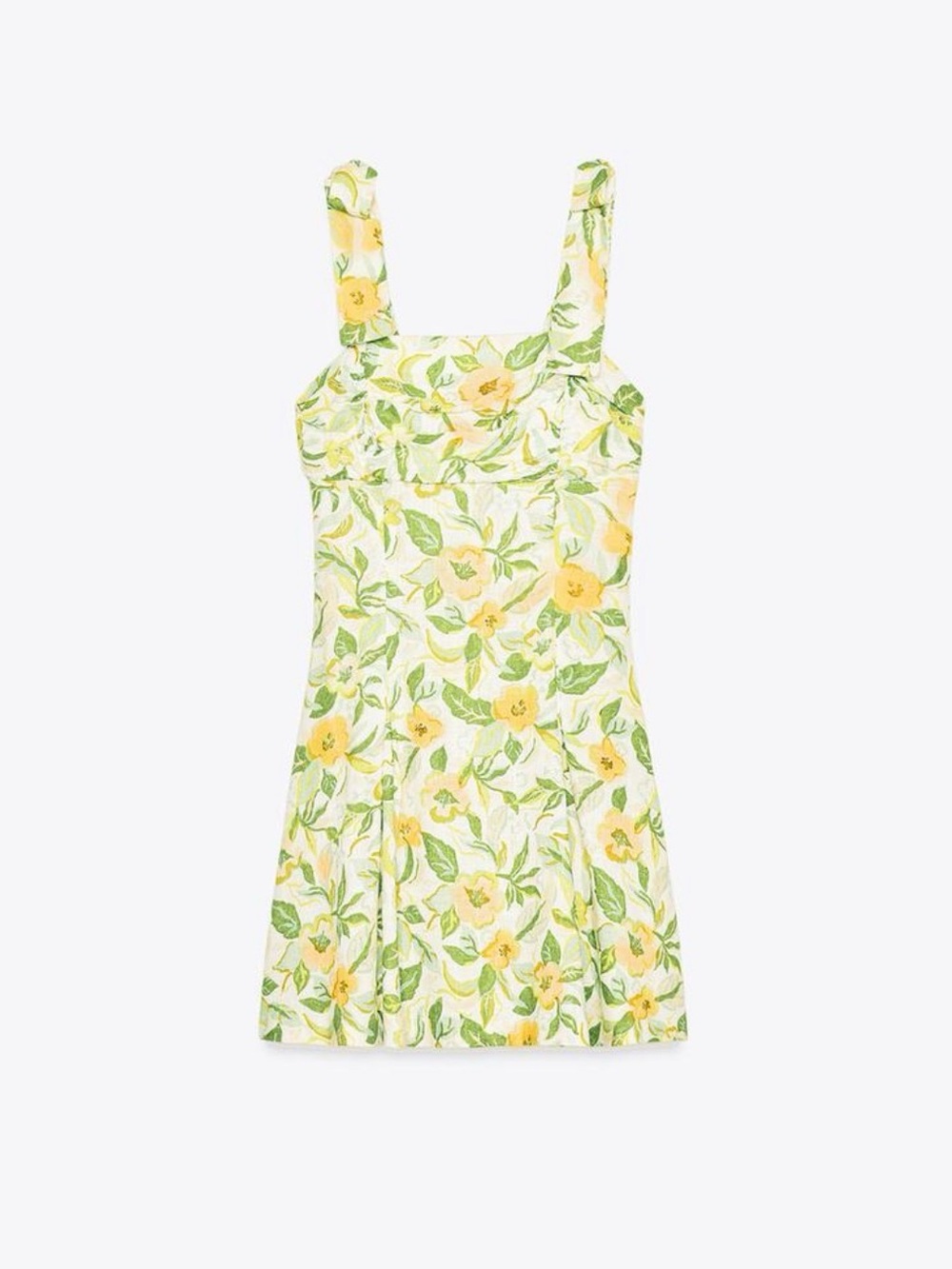 Zara PRINTED LINEN SHORT DRESS Size Medium